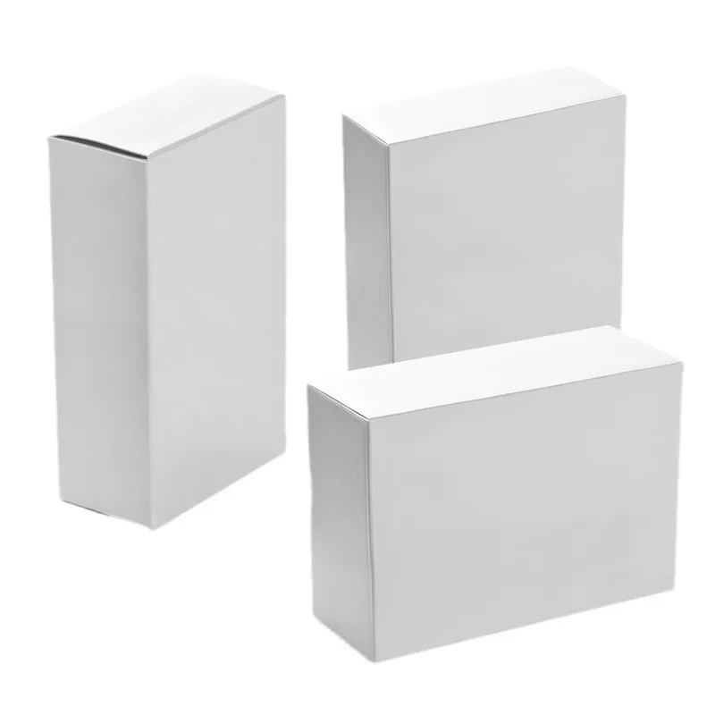 50pcs Smooth Rectangular White Cardboard Box Blank Folding Electronic Product Packaging Box for Business Industrial Use view 2