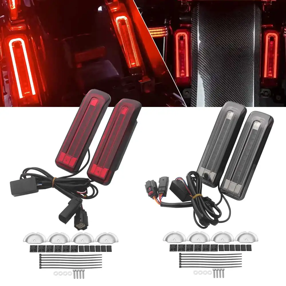 DRL Brake Turn Lamps Rear Saddlebag LED Filler Insert Light for Harley Touring Road Electra Glide Road King FLHTK FLHR 2014-2025