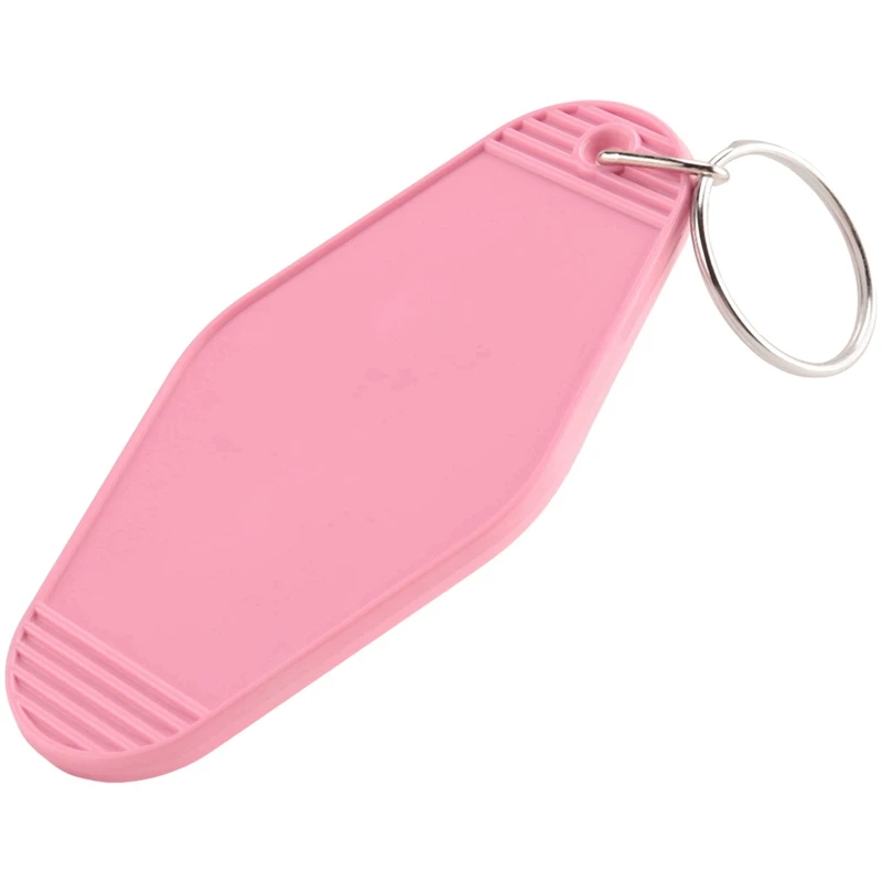 

48 Pcs Vintage Motel Keychain DIY Blank Hotel Keychains Heat Transfer Blank Keychains Bulk Sublimation (Pink)