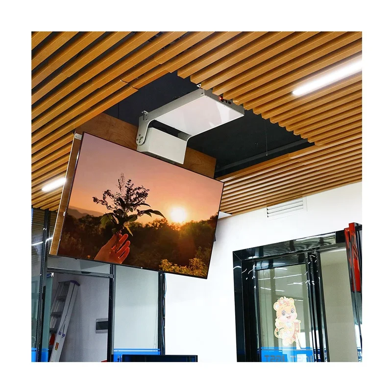 

New Upgraded JG52 Retractable 0-105 Degrees Adjustable Ceiling Hidden Flip Down Tv Mount Motorized Drop Down Tv Lift Mechanism