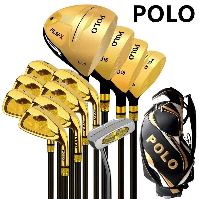 POLO. 12 Pieces Clubs Men Golf Clubs Complete Full Sets with Standard Bags Titanium Alloy Rod Head