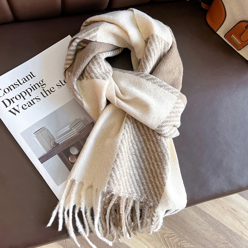 

180*30cm Winter Scarf Women Classic Lattice Pashmina Scarf Soft Female Cashmere Scarves Shawls Handkerchief Poncho Echarpe Stole