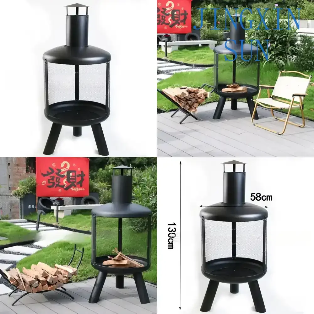Chimney Villa Outdoor Stove for Barbecue Grill Heater Brazier Rocket Stove Courtyard Camp Fire Pit Charcoal Stove Camping