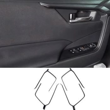 Accesorios de coche de alto vuelo aptos para Toyota RAV4 2019-2023 cubierta de manija de reposabrazos de puerta Interior negro mate embellecedor 4 Uds