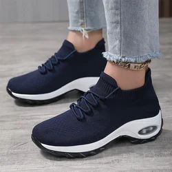 Women 2024 Summer Sport Running Shoes Air Cushioned Increase Height Sneaker Female Mesh Breathable Trainning Shoes Free Delivery