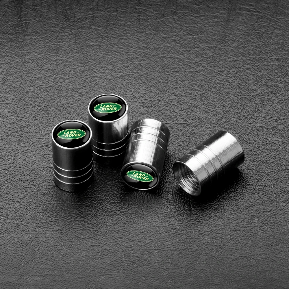 4pcs Car S Badge Wheel Tires Valve Caps Tyre Valve Stem Covers For Land Rover Defender Range Rover Sport Freelander 2 Evoque