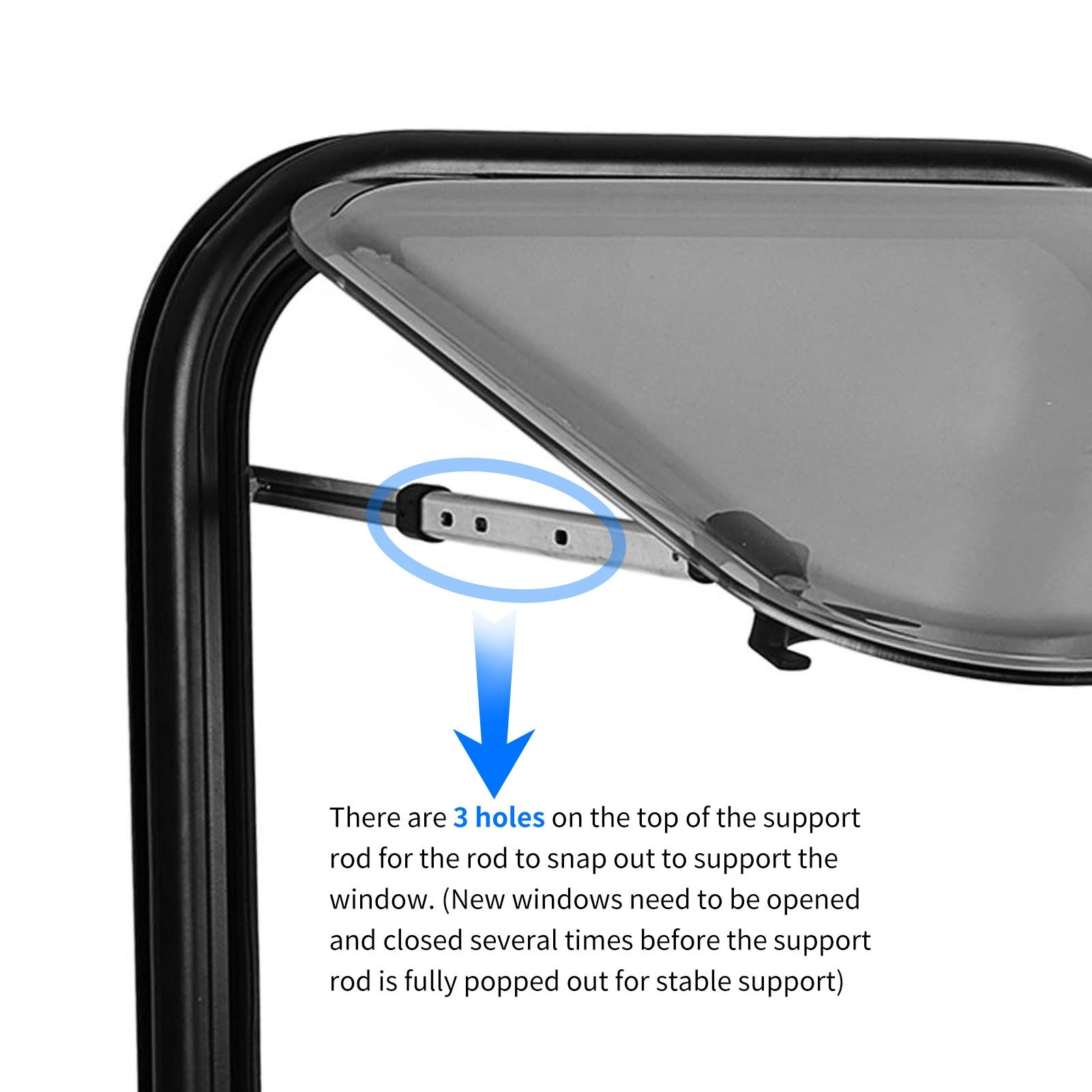 External Exit Window Insect Net Anti Oxidation UV Proof 550x400mm Double Layer Privacy Curtain Push Out Window for Trailer