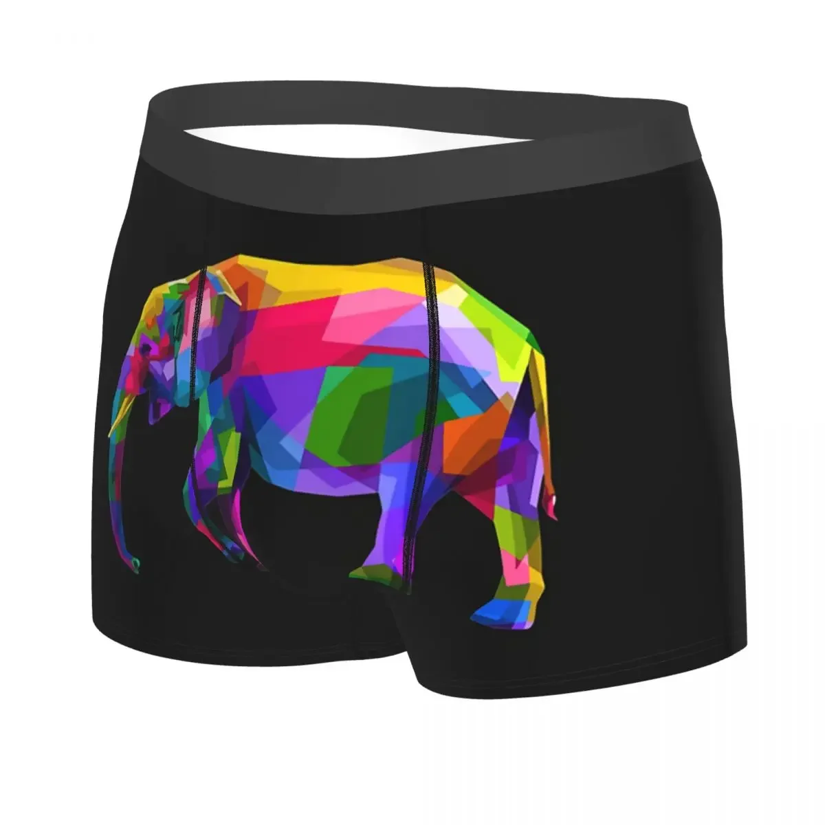 Colorful Walking Elephant Pop Art Man's Boxer Briefs Underwear Highly Breathable Birthday Gifts