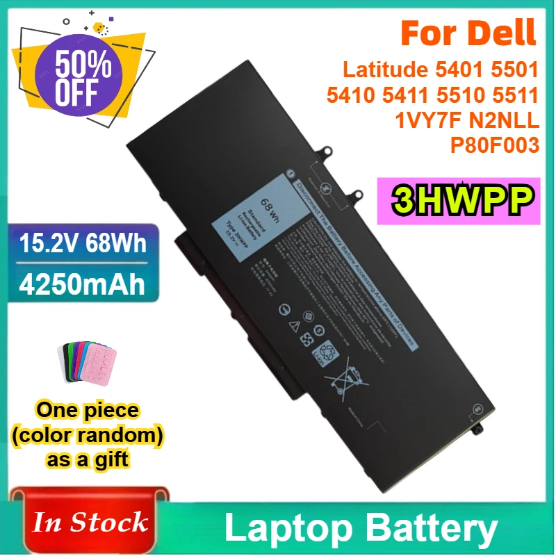 

3HWPP аккумулятор для ноутбука Dell Precision 3541 3550 3551 для Dell Latitude 5401 5501 5410 5411 5510 5511 1VY7F N2NLL P80F003