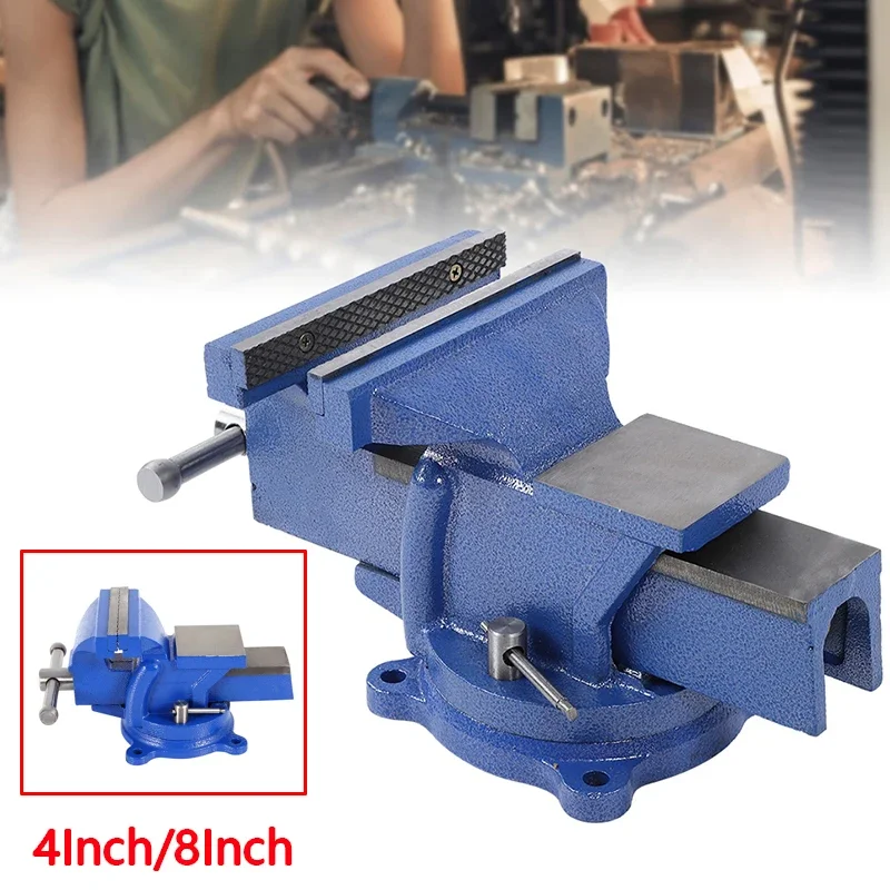 2 Types Heavy Duty Bench Vise Household Vise Bench 4Inch/8Inch 4.5KG/14KG Small Bench Vice Clamp Iron Cast 360 Degree Rotation