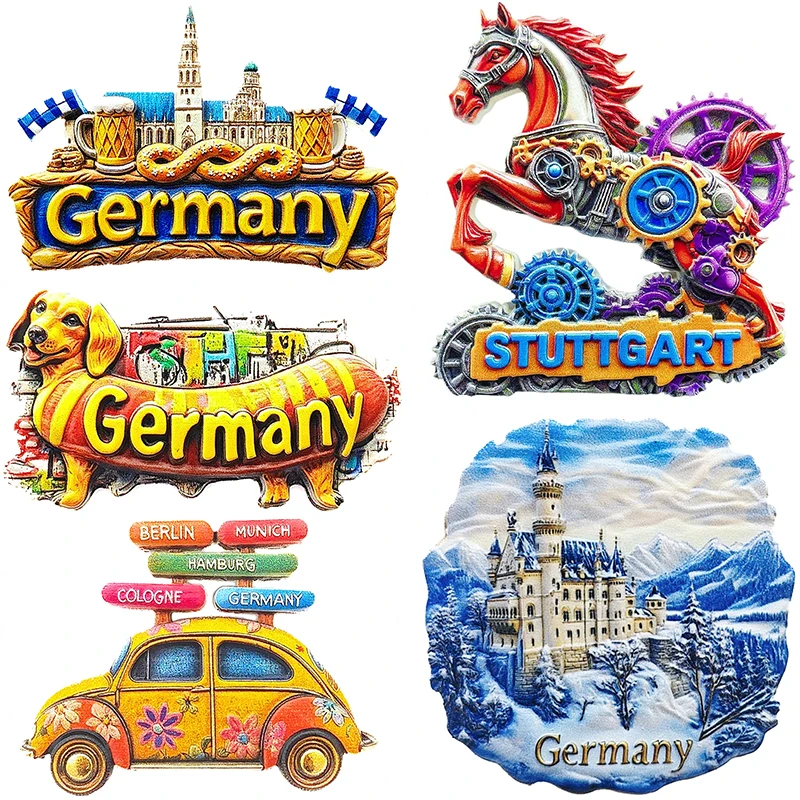 

Europe Germany Fridge Magnets Neuschwanstein Castle Travel Souvenir Munich Stuttgart Refrigerator Sticker Home Decor Gifts