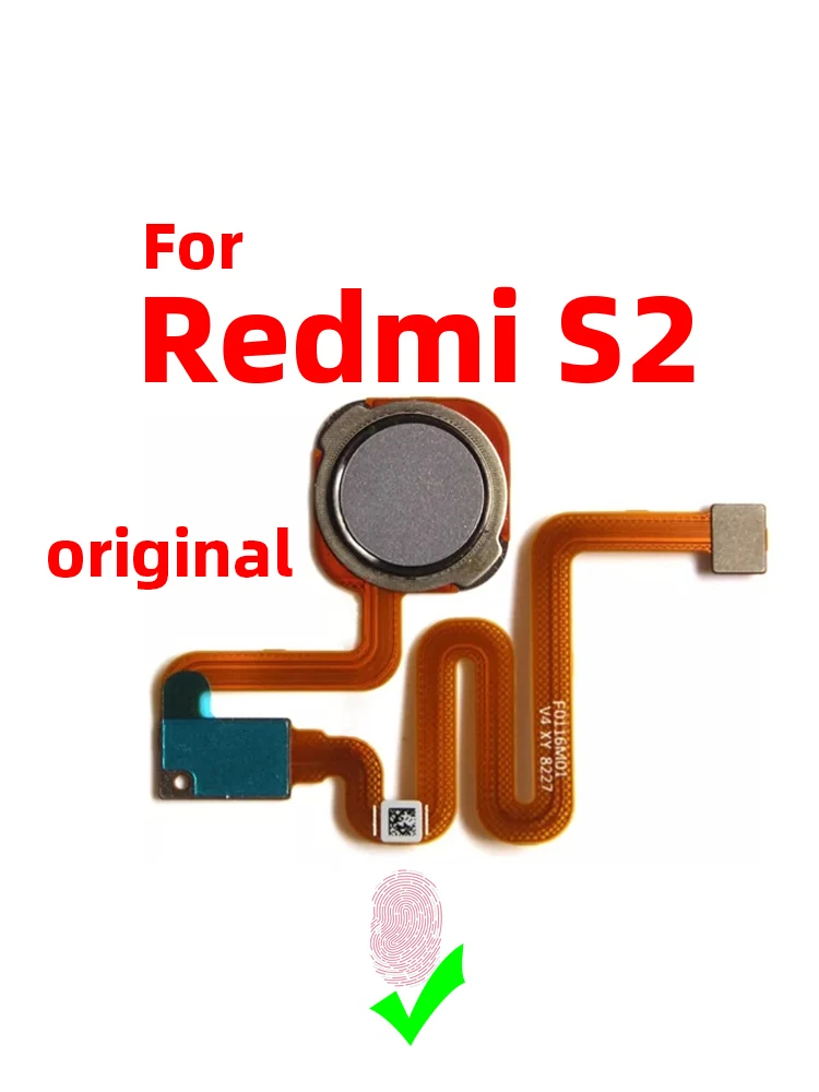 Capteur d'empreintes digitales Original pour Xiaomi Redmi S2, clé de retour à domicile, bouton d'alimentation, câble ruban flexible