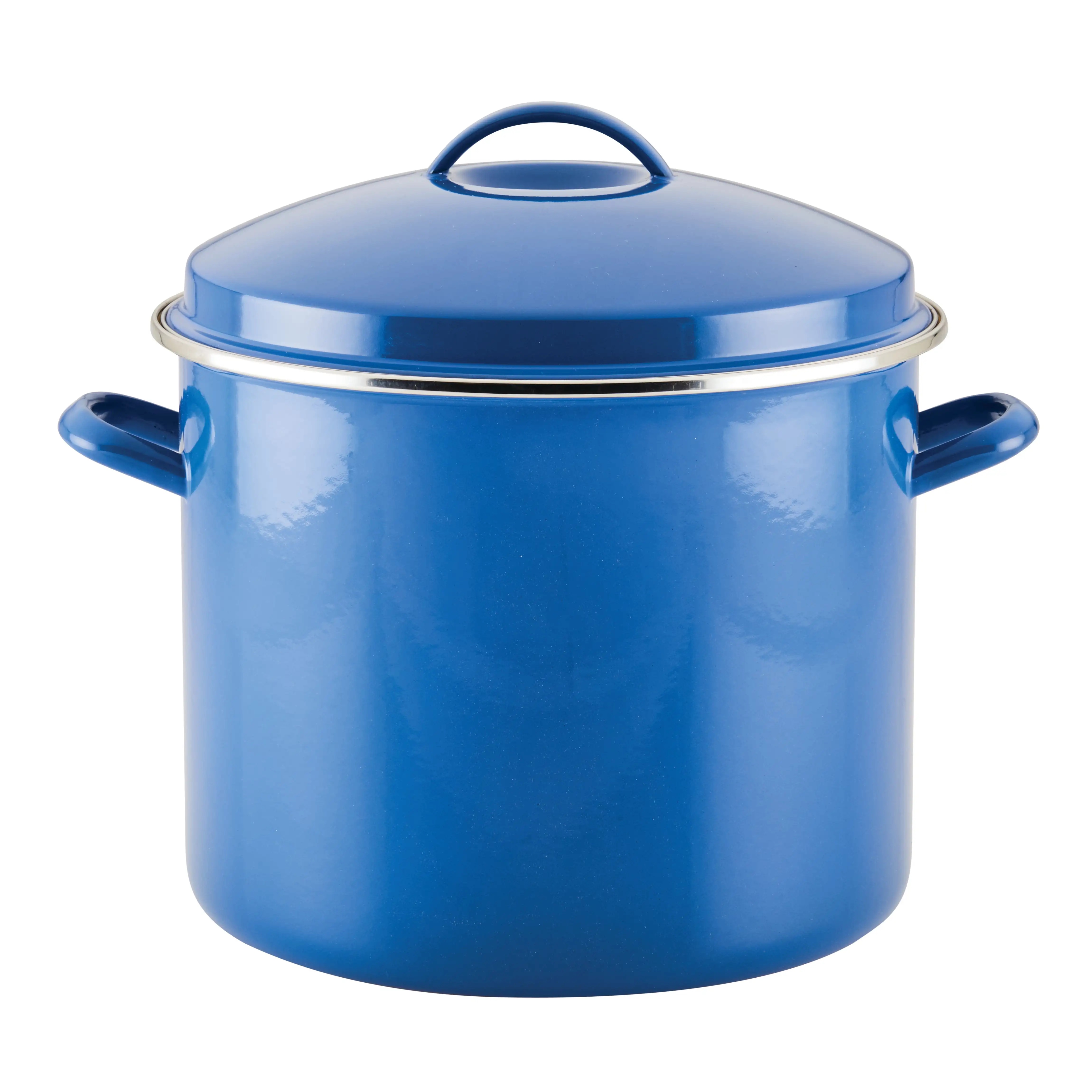 

Farberware Enamel-on-Steel 16 Qt Large Induction Stockpot with Lid, Blue