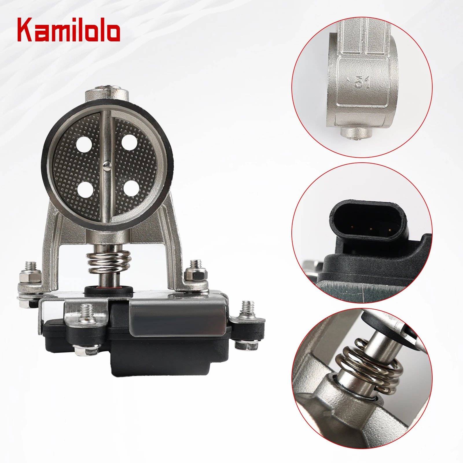

Kamilolo Motorcycle Exhaust Pipe System Locomotive Soundproof Stainless Steel Control Valve Electronic Switch Button 51MM