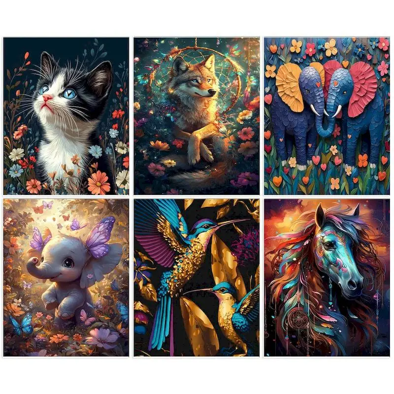 

GATYZTORY Colorful Animals Painting By Numbers For Adults Wall Art Picture Drawing On Canvas Paint With Numbers For Home Decors