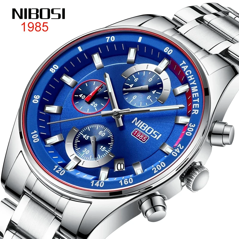 

NIBOSI Fashion Mens Watches Top Brand Luxury Quartz Watch Men Waterproof Chronograph Luminous Hands Wristwatch Relogio Masculino