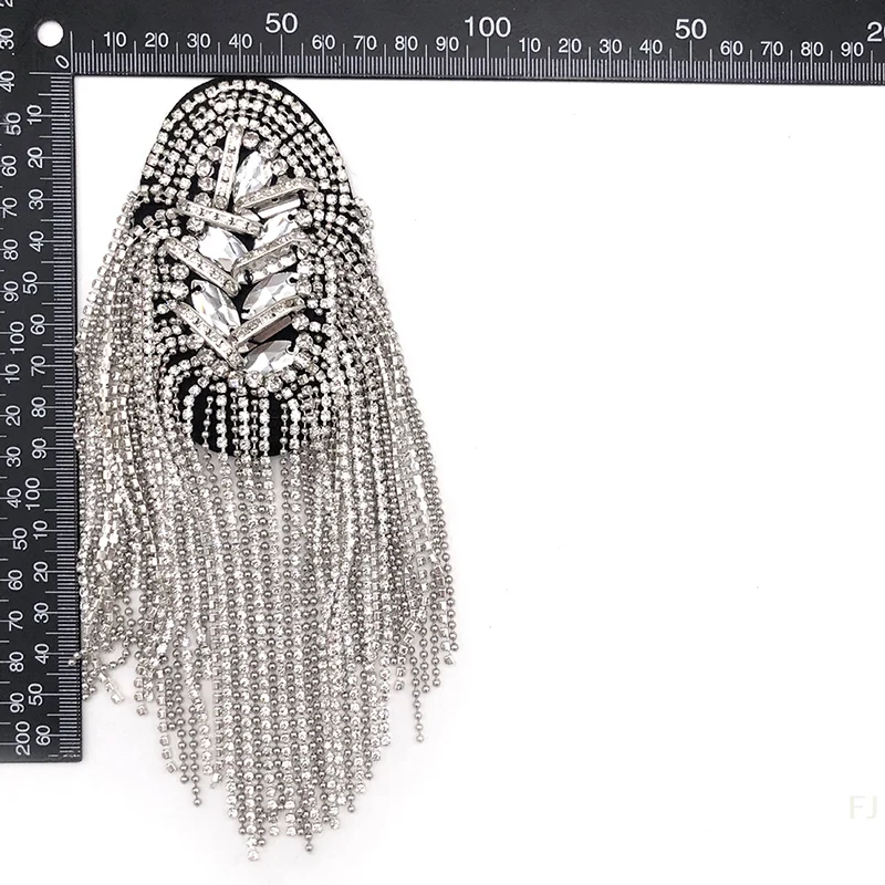 [YU] แฟชั่น Handmade ไหล่เครื่องประดับพู่ Rhinestones Epaulettes เสื้อผ้าอุปกรณ์เสริมเข็มกลัด Epaulet ไหล่เข็มกลัดของขวัญ