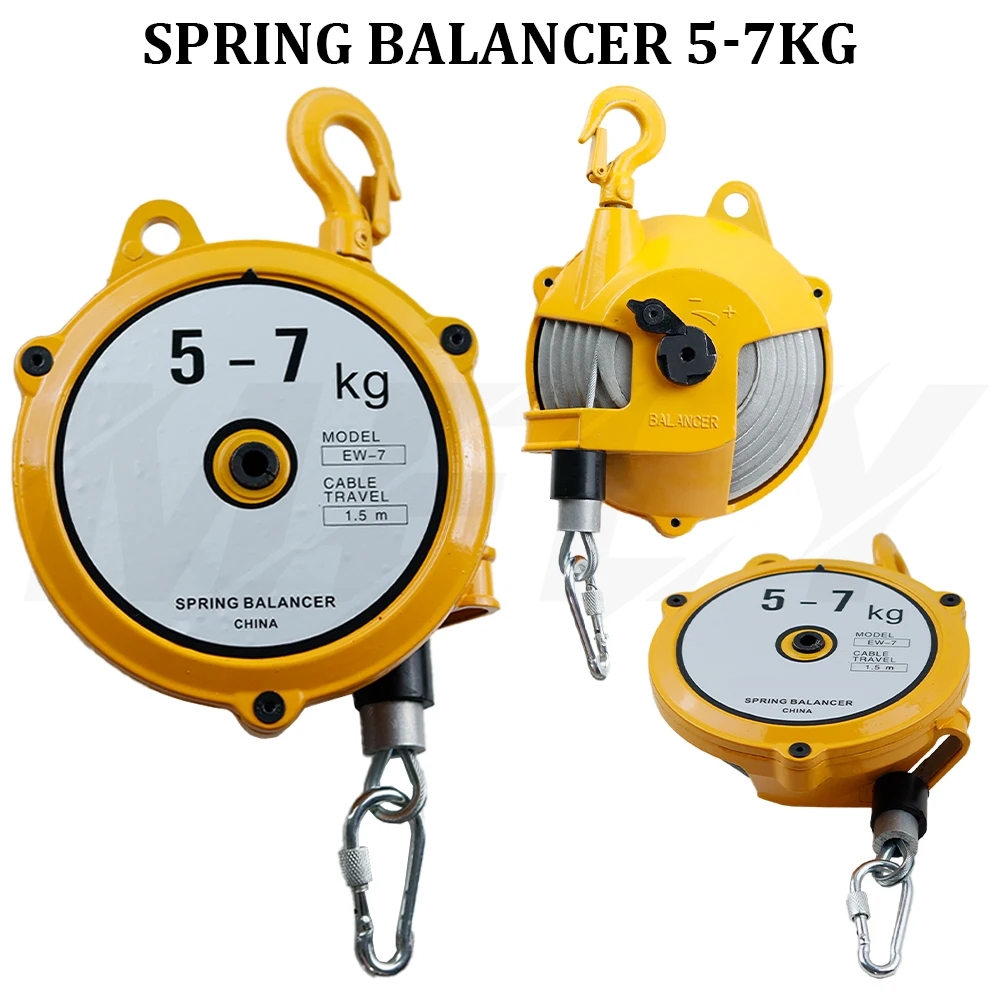 5-7KG Spring Balancer Retractable Tool Lifting Hook Spring Holder Balancer Steel Wire Rope Balance Lifting Jack 1.5M for Factory