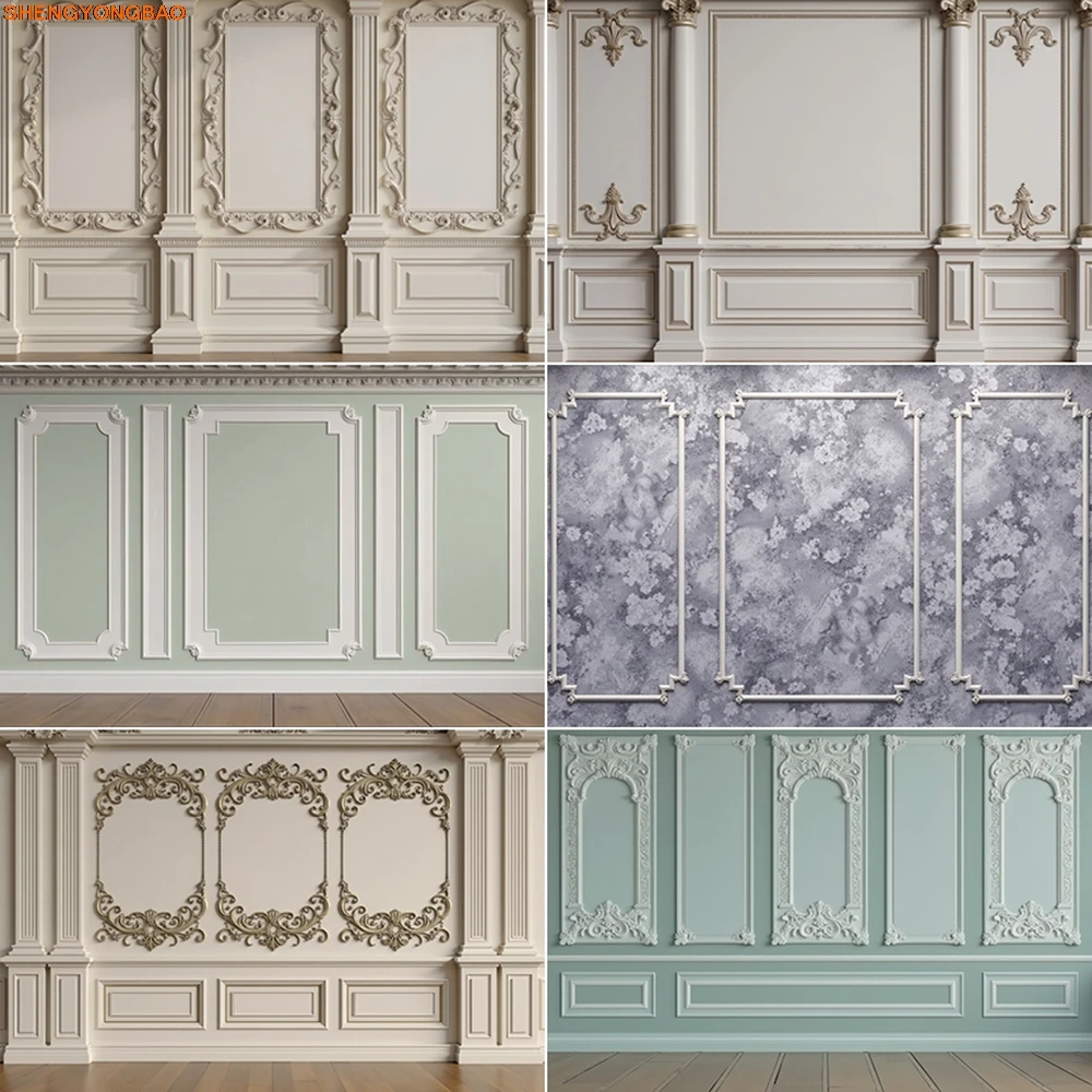 

3D Vintage Flower Photo Studio Wall Background Nordic Style Castle Wallpaper Backdrop Portrait Product Photography Props