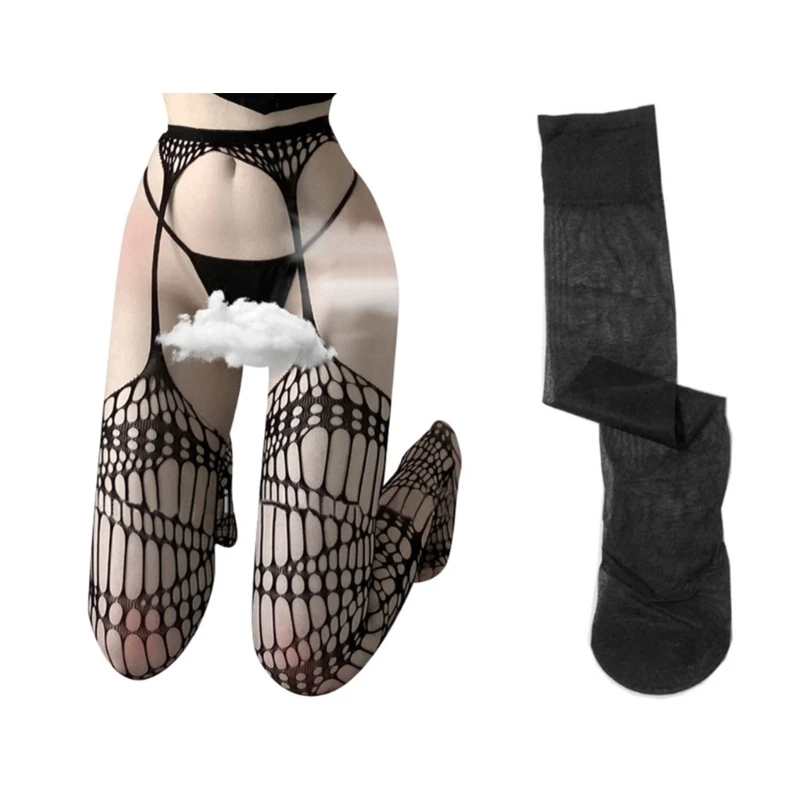 

2 pieces Sexy Over Knee Stocking Nonslip Creative Thigh High Stockings Women Thin Breathable Mesh Stocking Removal