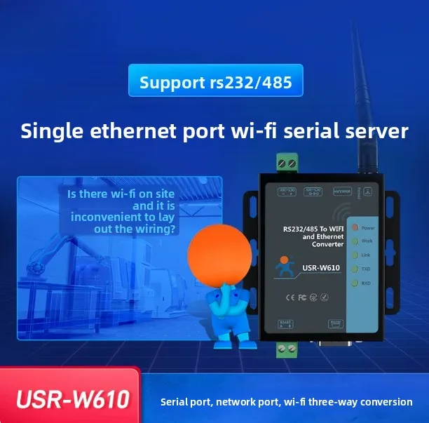 USR-W610 Serial to WiFi Converter RS232 RS485 Ethernet Wireless Device Server Modbus Gateway