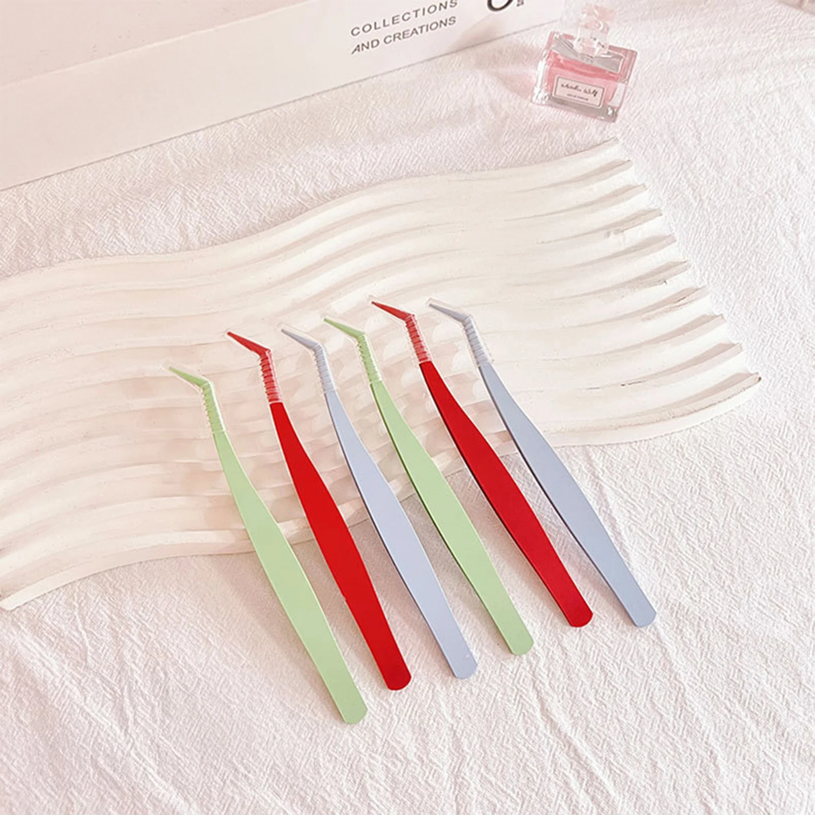 Professional Eyelash Extension Tweezers Non-Stick Precision Curved Volume Lash Tweezer tools for False Lashes Application