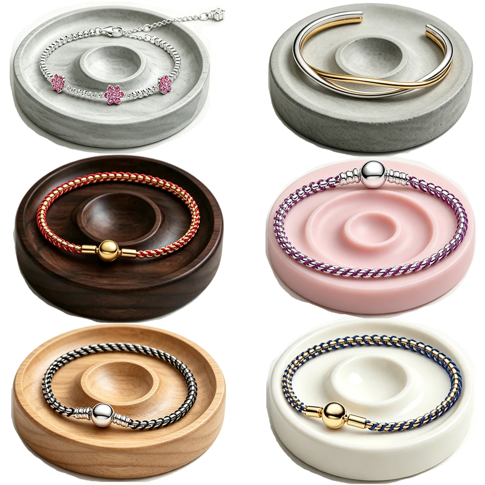 2026 New 925 Silver Lucky Leather Rope Weaving Adjustment Classic Logo Exquisite DIY Charm Jewelry Bracelet Display Tool