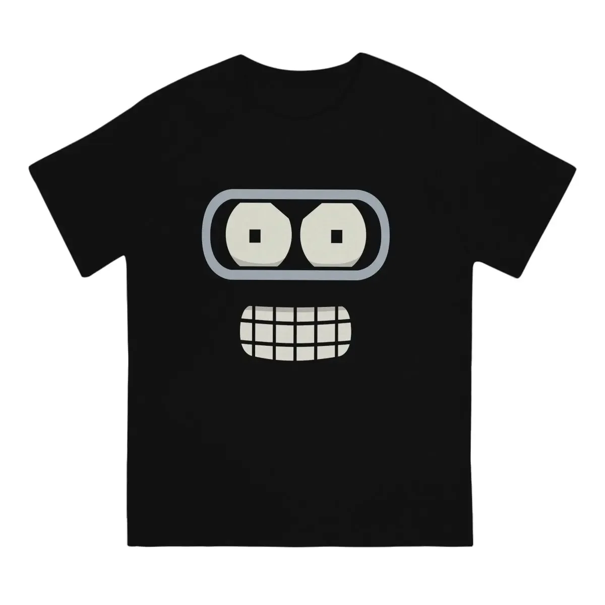 Bender's Face T-Shirts Men F-Futurama Leisure Pure Cotton Tees Crewneck Short Sleeve T Shirt Birthday Present Tops