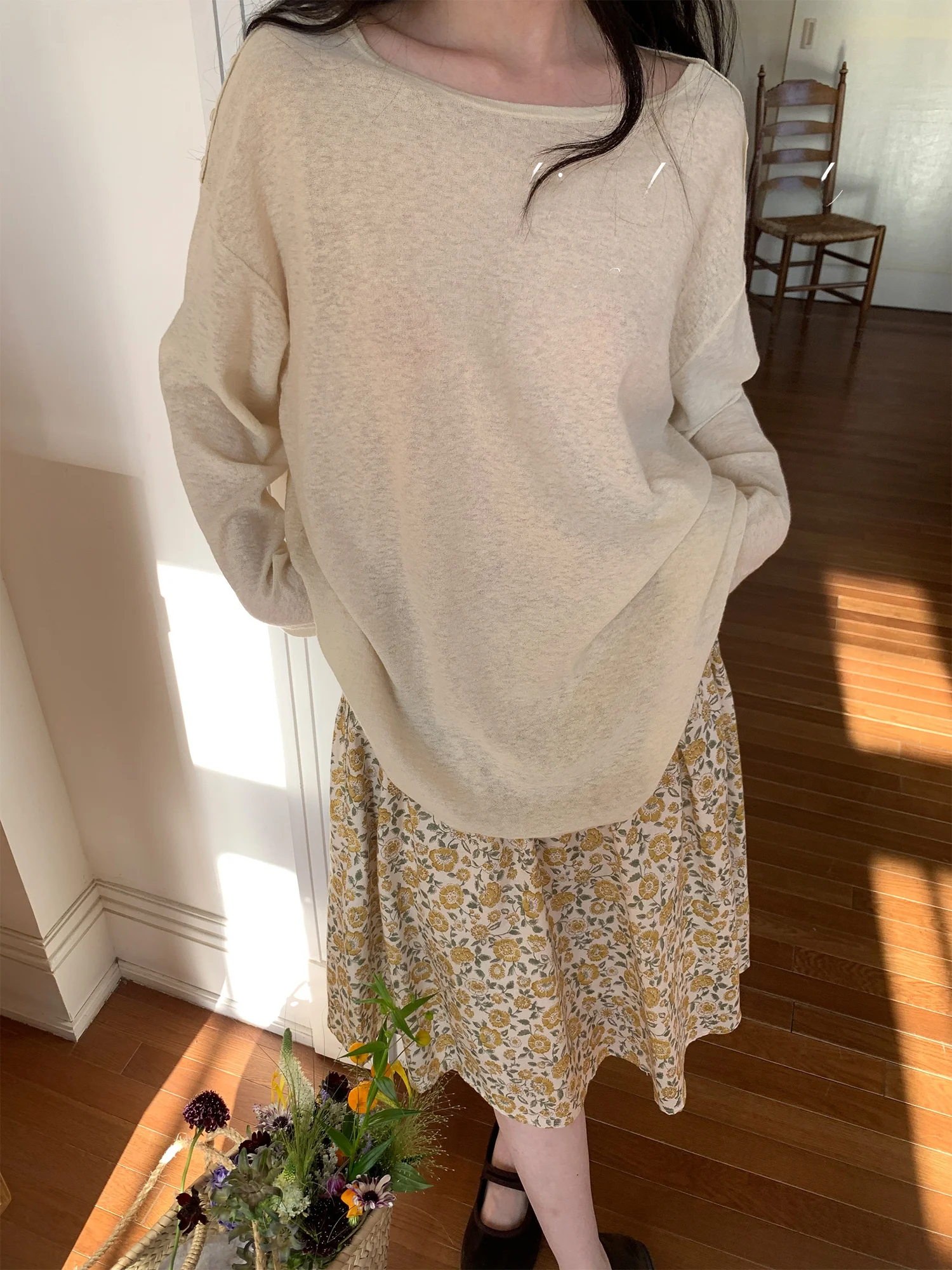 

White Whale Park Linen 'Spring Summer Refreshing Long Sleeve Sun Protection Lightweight Good Fit Overhead Small Shirt'