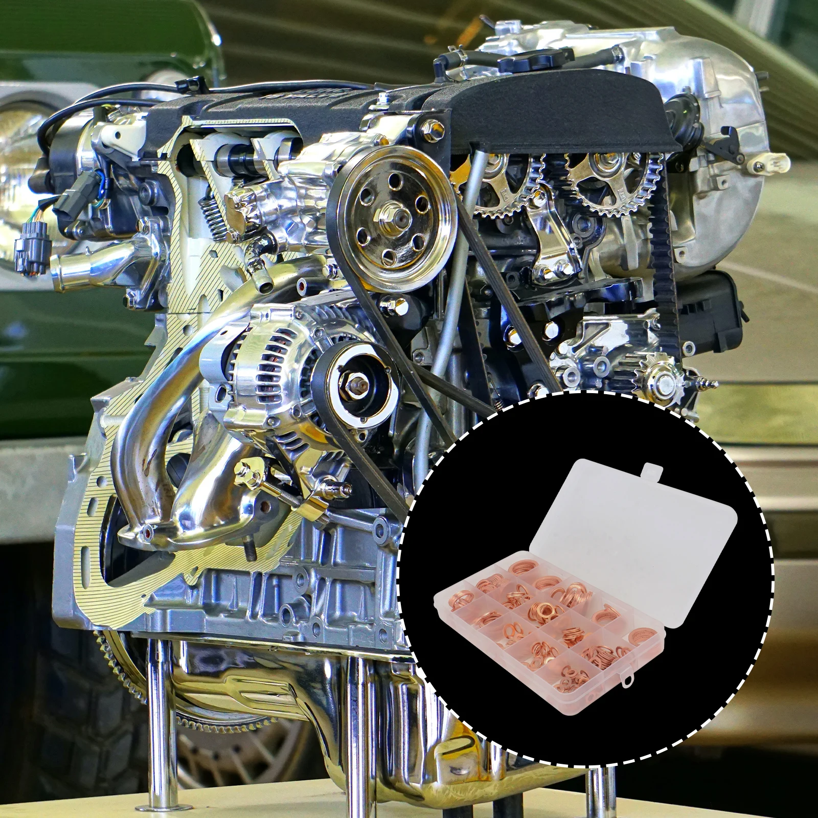 

280 шт., комбинация медных прокладок, прочные шайбы, заглушка поддона, гидравлические фитинги, масляные латунные прокладки из нержавеющей стали, уплотнения