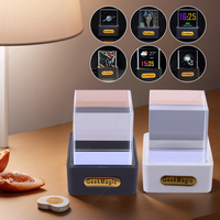 Crystal Cube Photo Display Holographic Desktop Smart WIFI Weather Station Clock with GIF Animations Album for Home Office