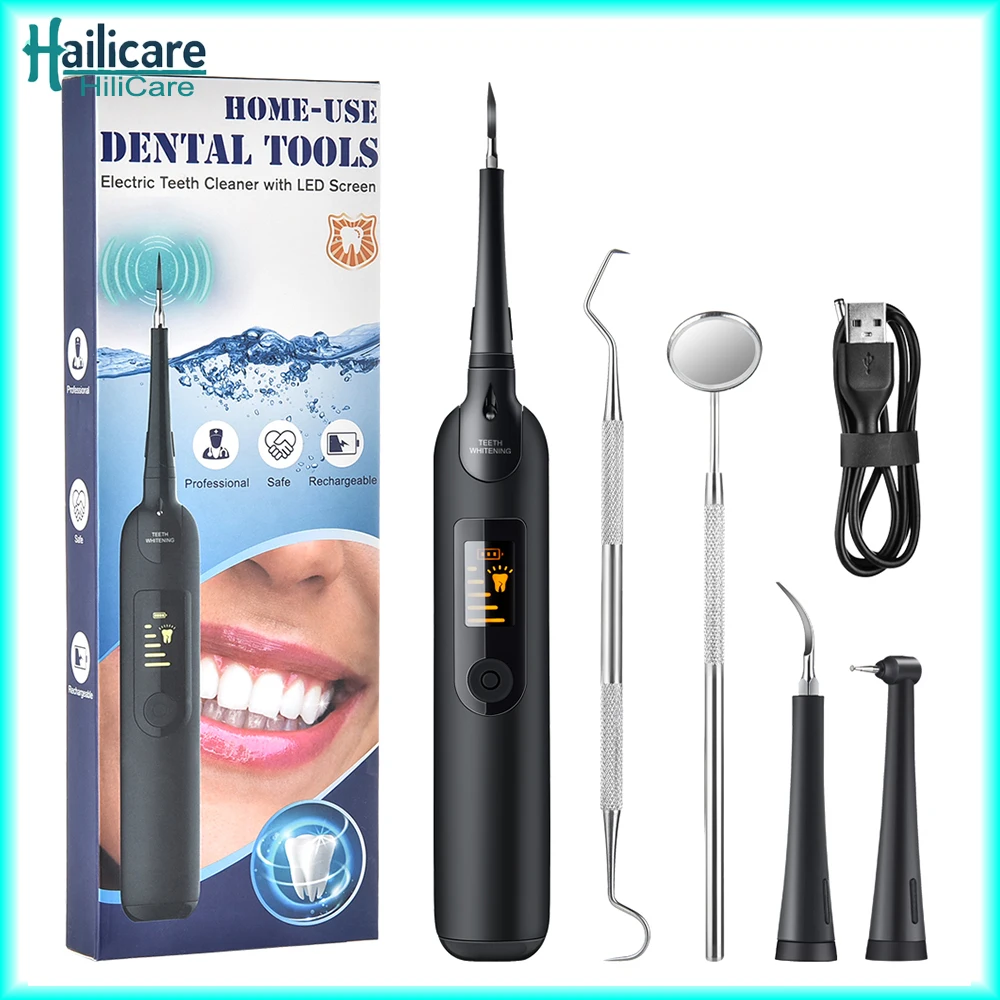 

LED Electric Dental Scaler Stains Dental Calculus Remover Tooth Cleaner Teeth Whitening Oral Irrigation Care Tools Rechargeable