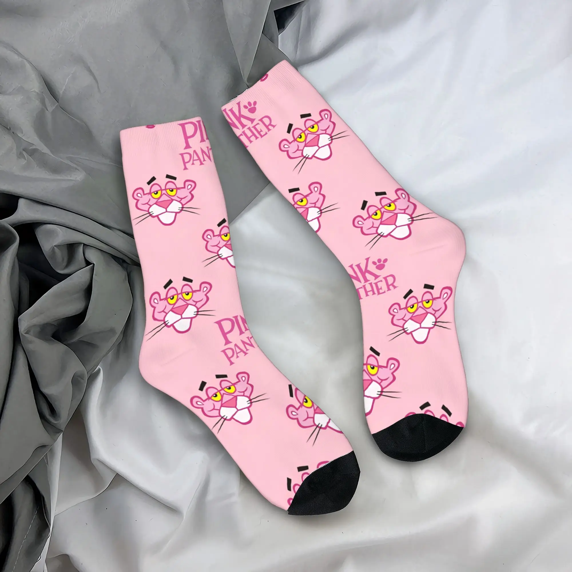 Pink Panther Portrait Winter Warm Stockings Funny Women MenSocks Cartoon Cute Sweat Absorbing Sports Socks