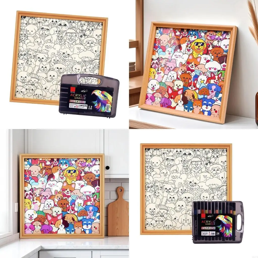 

Artistic Puzzle Scheme Puppy Figure Educational Toy For All Ages