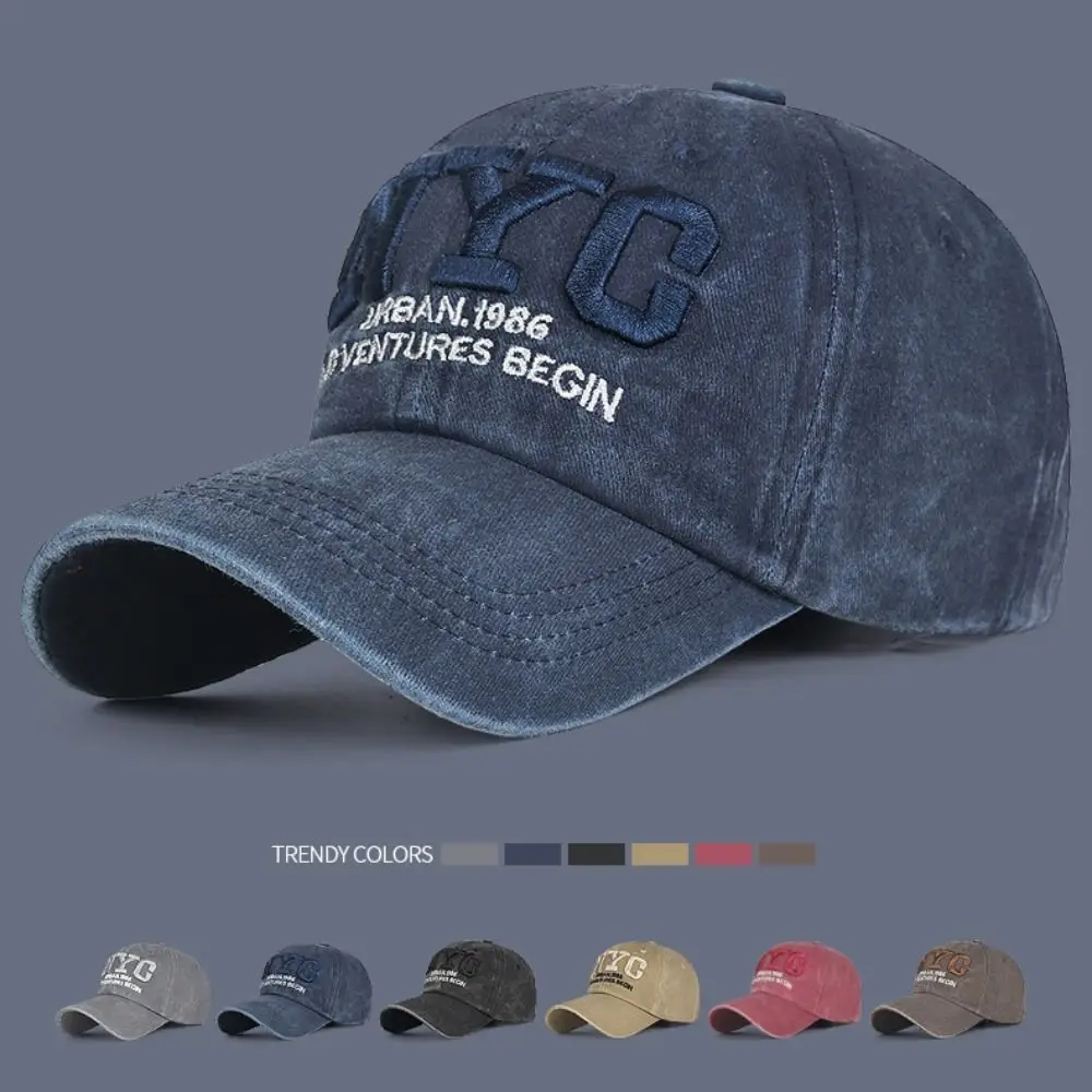 نيويورك مدينة نيويورك التطريز قبعة بيسبول القطن قابل للتعديل المتعثرة تلاشى قبعة الهيب هوب غسلها Snapback قبعة بيسبول