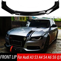 Sedan Front Bumper Lip Chin Spoiler Splitter Diffuser Bodykit For Audi A3 A4 A6 Q3 S3 S4 S6 B6 B7 B8 Car Universal Accessories