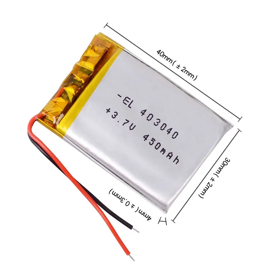 10 pz/lotto CE+Rohs 3.7V 403040   Batteria Lipo ai polimeri di litio ricaricabile da 450 mAh