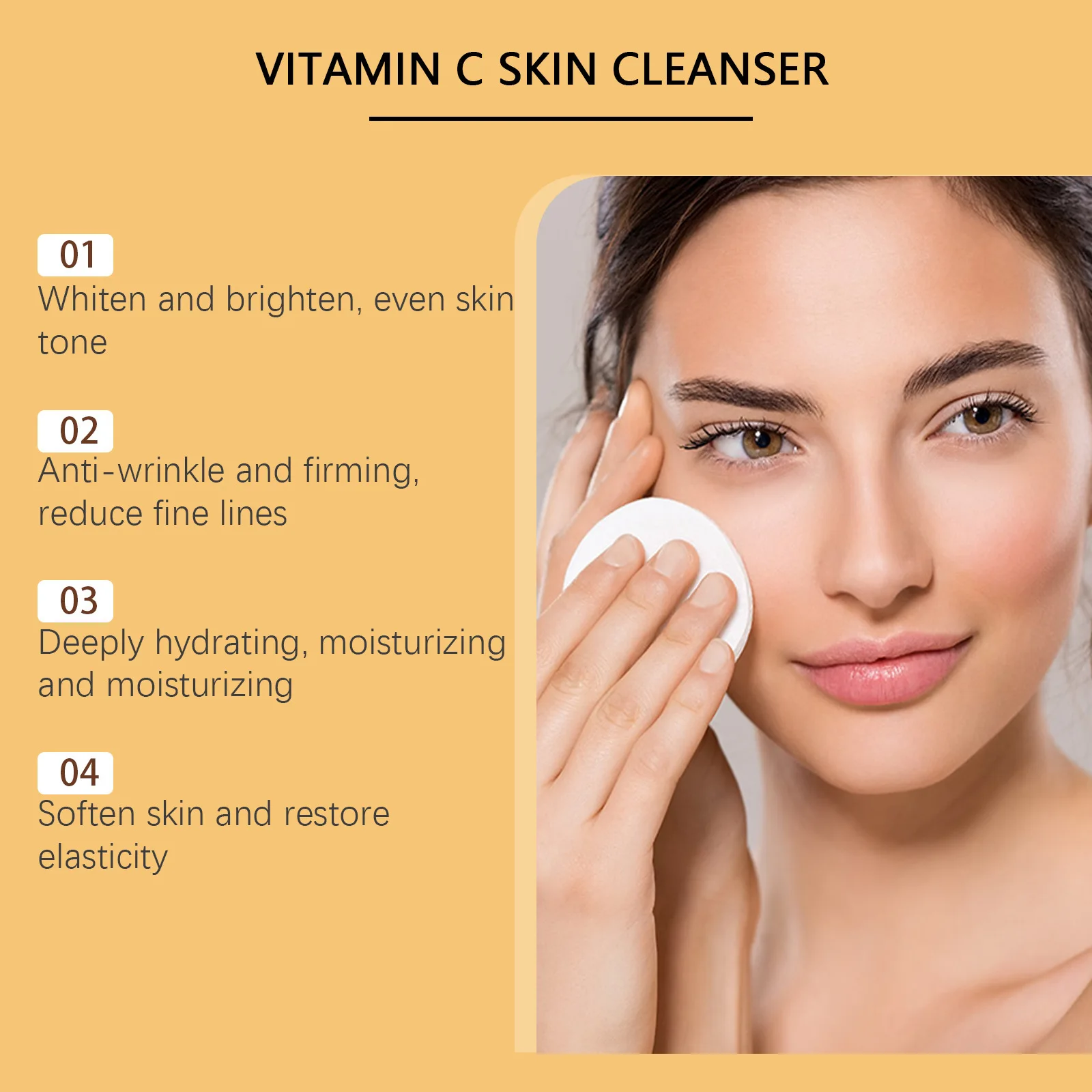 Nettoyant doux pour le visage à la vitamine C, soin de la peau, offre spéciale