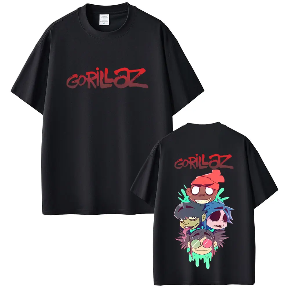 

Rock Band Gorillaz Graphic T Shirts Men Women Clothing Hip Hop Fashion Oversized Short Sleeve Unisex Alternative T-shirt Tops