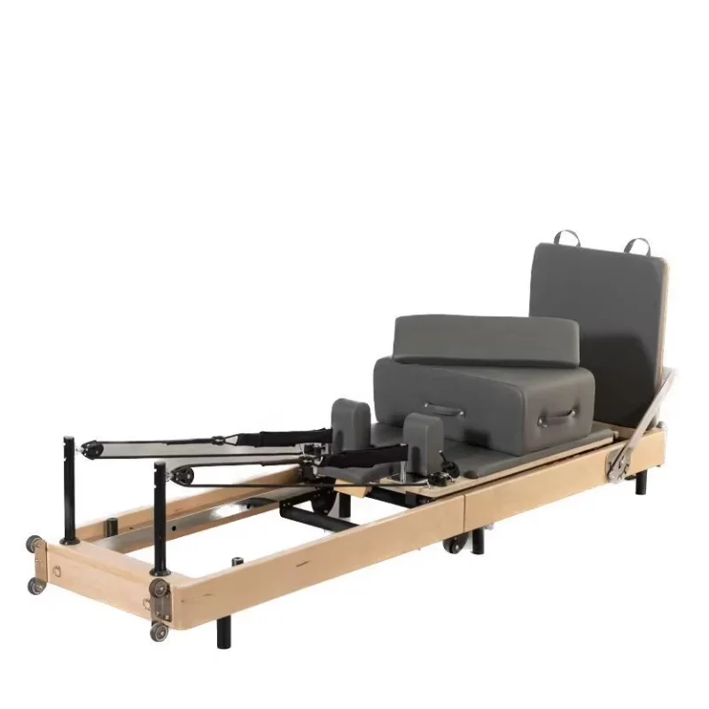 Equipo de Pilates Deren Zhenqu a la venta, cama central de Pilates plegable de madera de arce, estudio o reformador de Pilates plegable para uso doméstico