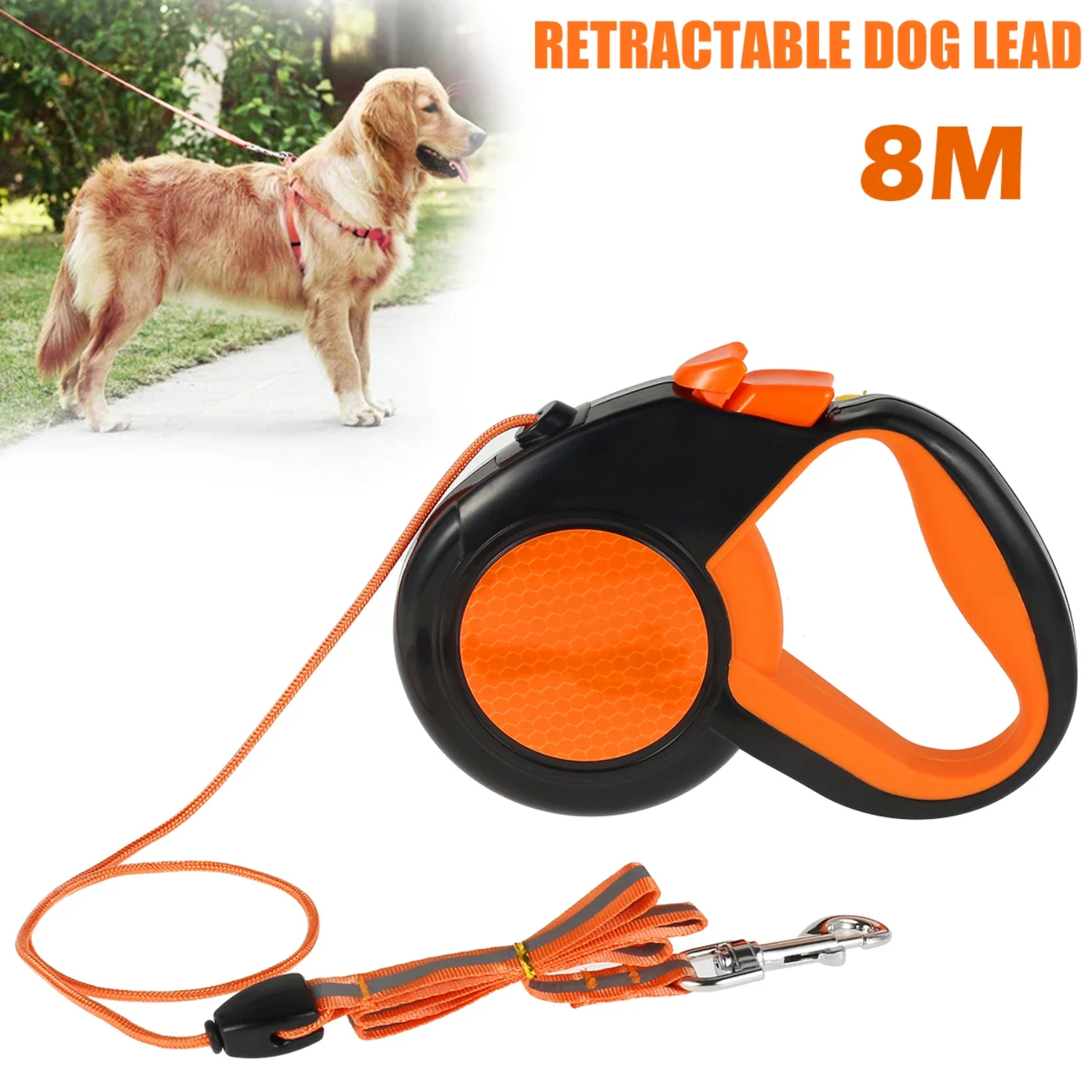 Comfortable, Durable, and Non-Slip Large Dog Retractable Walking Leash - Sturdy Construction with Strong Handle for Added Safety