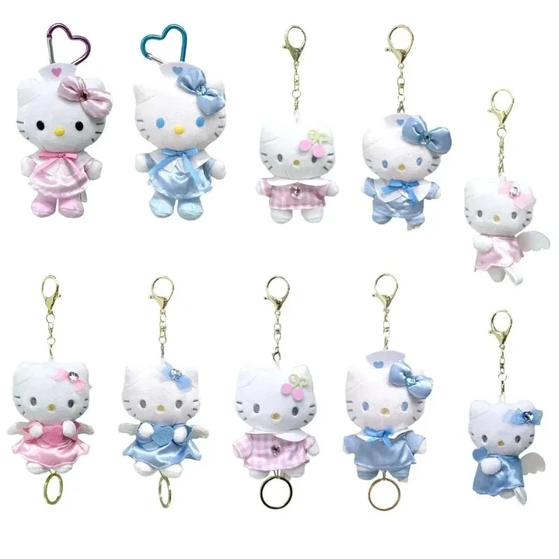 

Cute Sanrios NIC Cupid Love Angel Nurse Cartoon Hellokittys Series Bag Pendant Anime Kawaii Plush Doll Keychain Decoration Gift