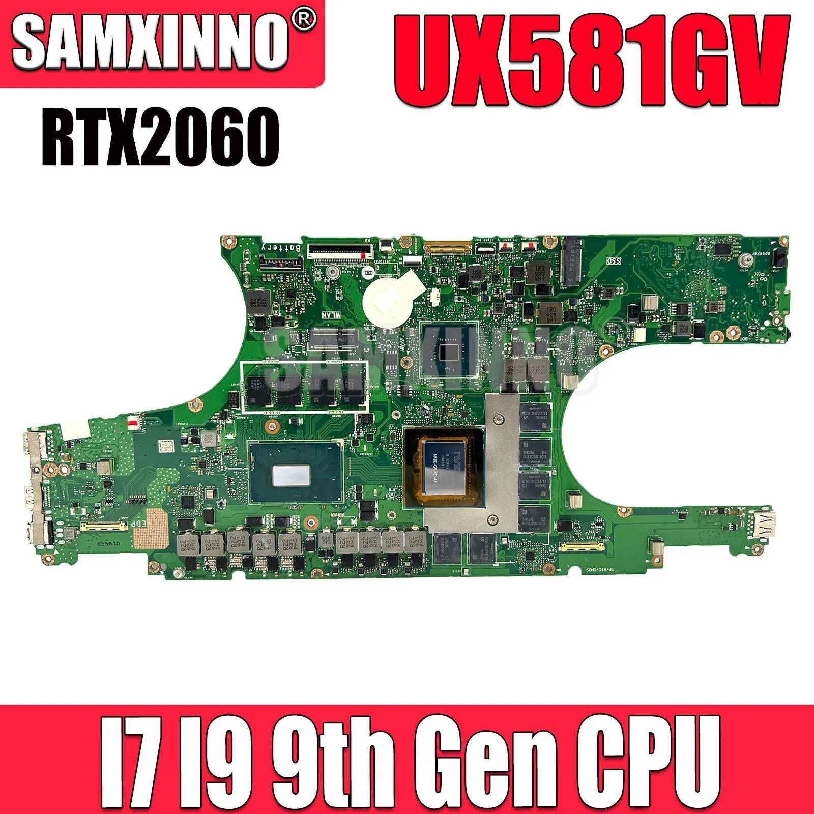 

SAMXINNO UX581GV Mainboard For ASUS ZenBook UX581 UX581GW UX581G Laptop Motherboard I7-9750H I9-9980H CPU RTX2060-6G 16G/32G-RAM