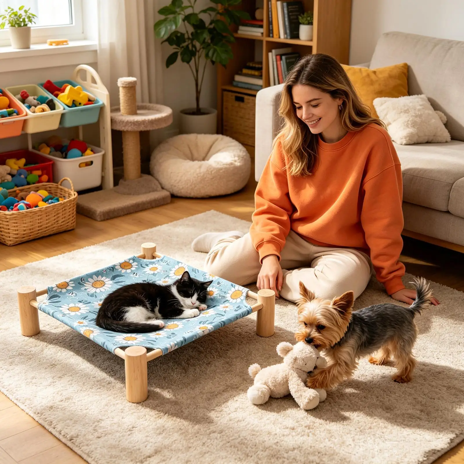 Cooling Dog Bed Reversible Breathable Elevated Washable Portable Removable Cool Pet Cot For Puppy Home Cage Crate Kennel Sofa