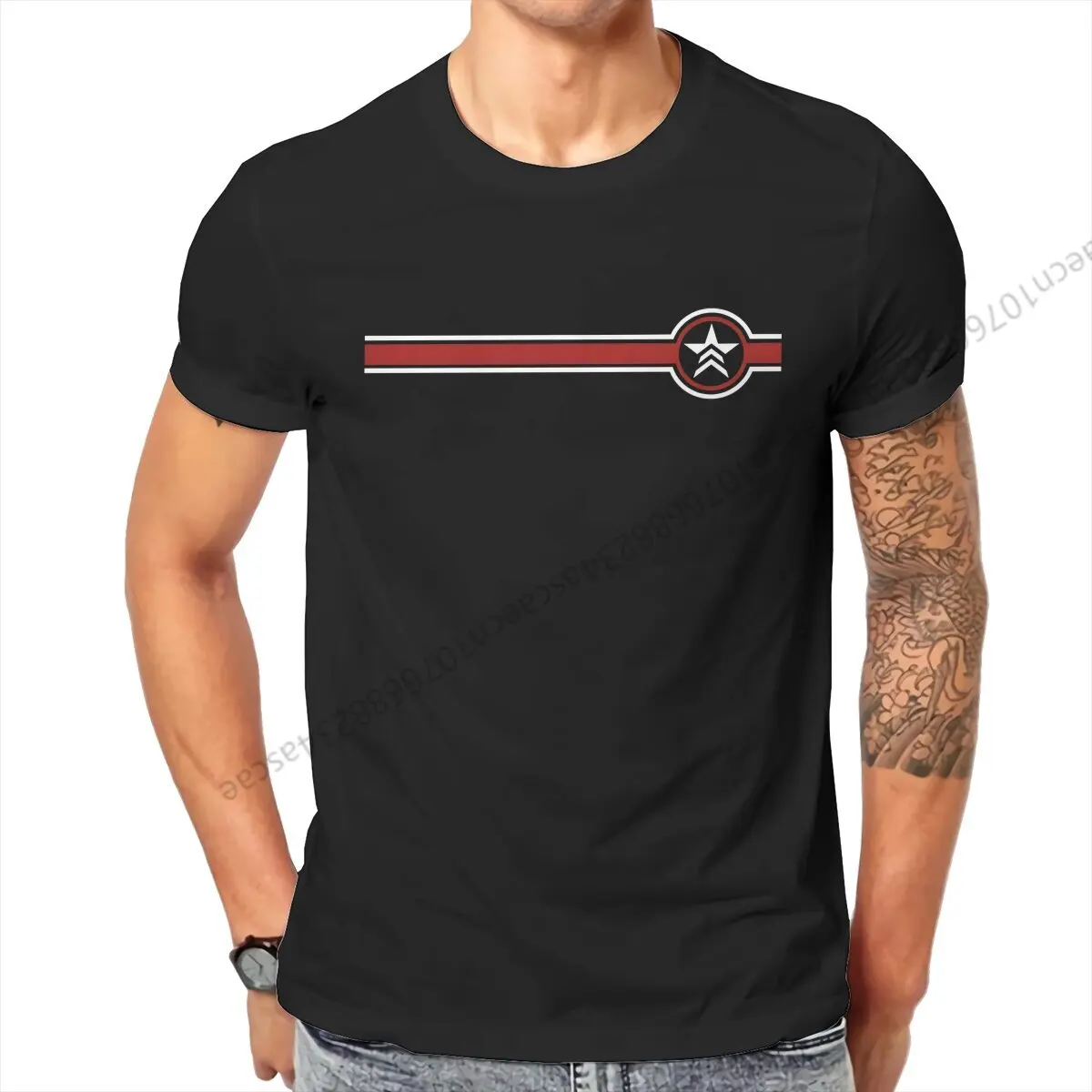 Mass Effect Renegade Logo Tshirt Graphic Men Tops Vintage Summer Cotton Clothing T Shirt