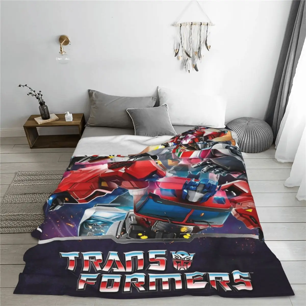 Transformers Autobots Movie Poster Blanket Cover Fuzzy Throw Blanket Bedding Couch Personalised Ultra-Soft Warm Bedspreads