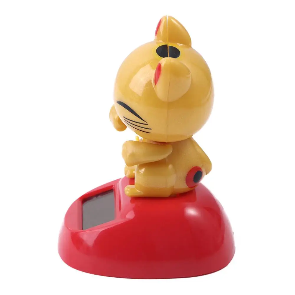 Toy Home Decor Solar Power Figurine Statue Solar Toys Shaking Head Swing Doll Lucky Cat Model Toys Dancing Lucky Cat Figure