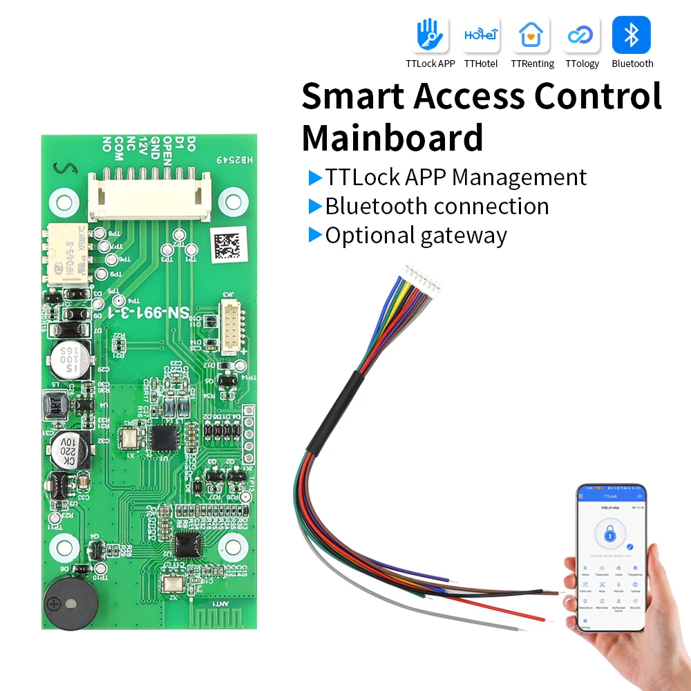 TTLock Compatible Mainboard Works With TTHotel TTRenting TTology Apps And Bluetooth Gateway For Flexible Access Management