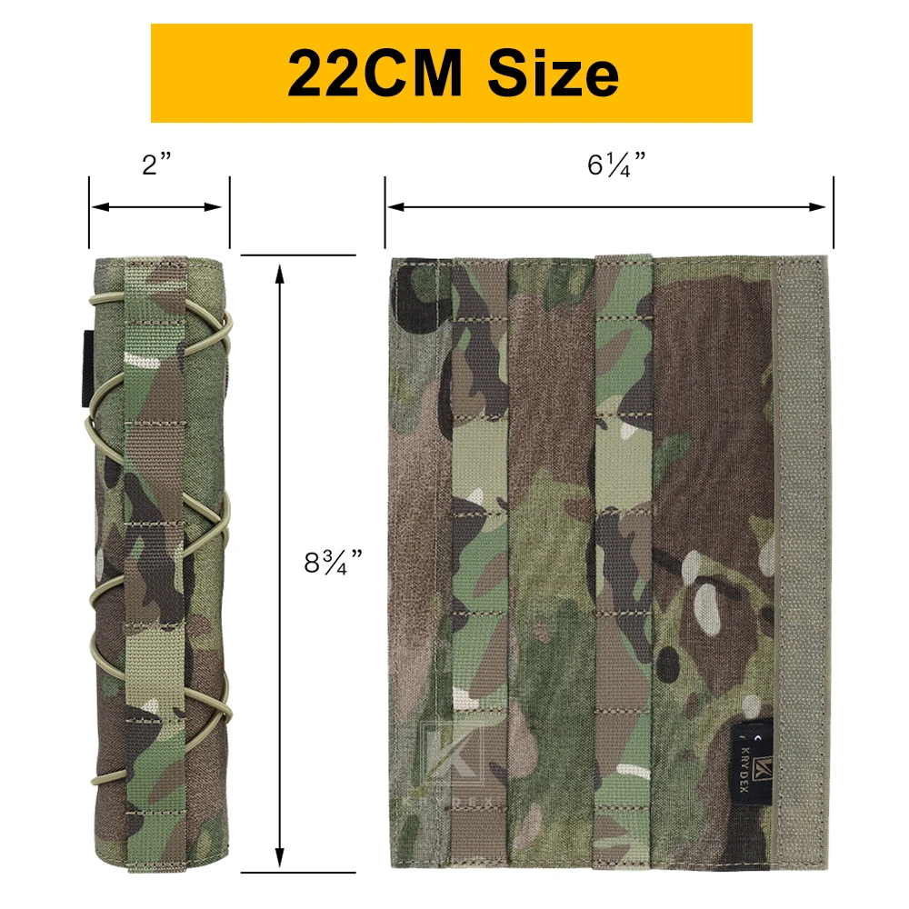 KRYDEX 22/18cm Tactical Suppressor Cover Airsoft Protector Cover Muffler Case Hunting Shooting Accessories view 6