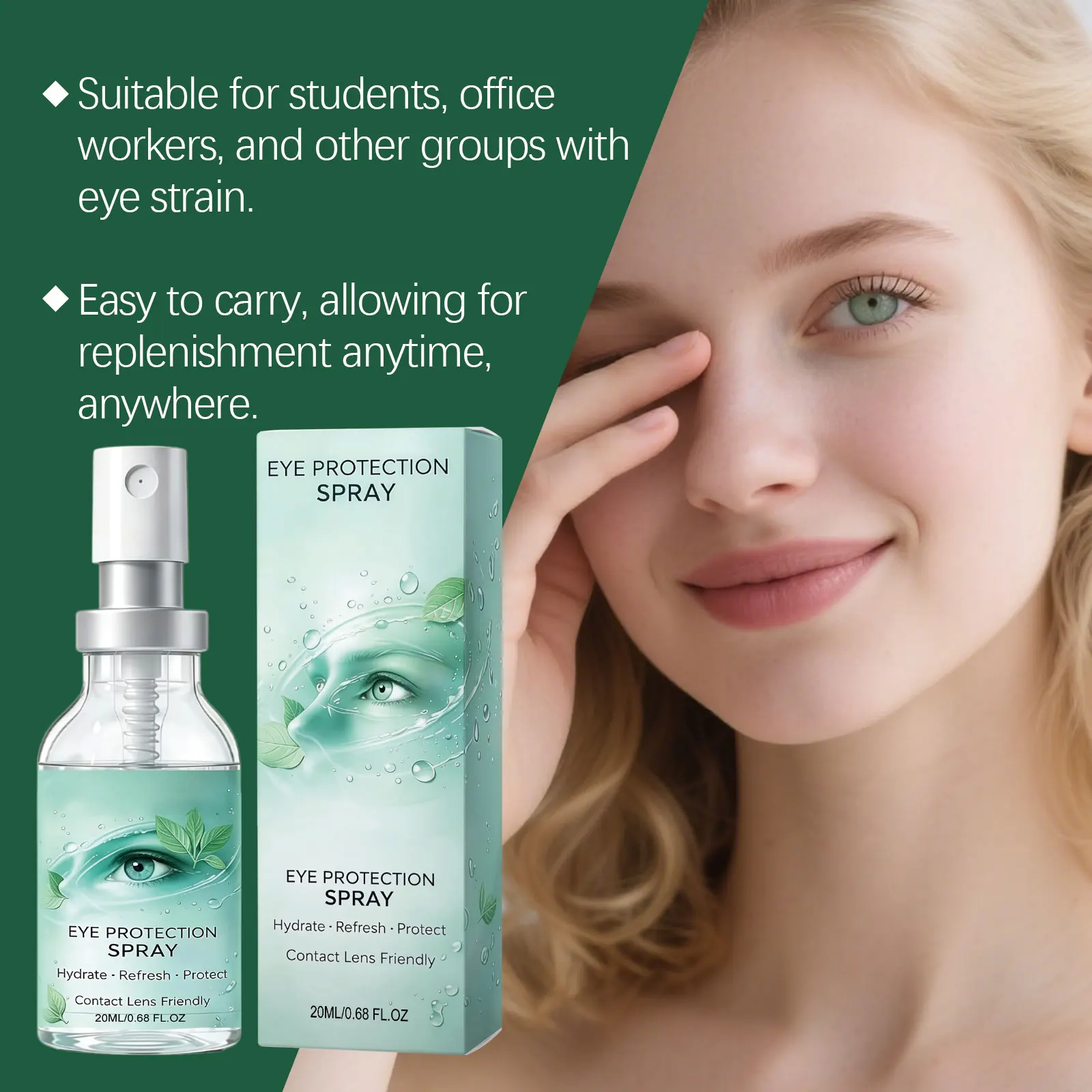 Eye Moisturizing Spray Hydrating Eye Care Spray Relieves Eye Fatigue Alleviates Dryness Improve Eye Circulation Sooth Eye Liquid